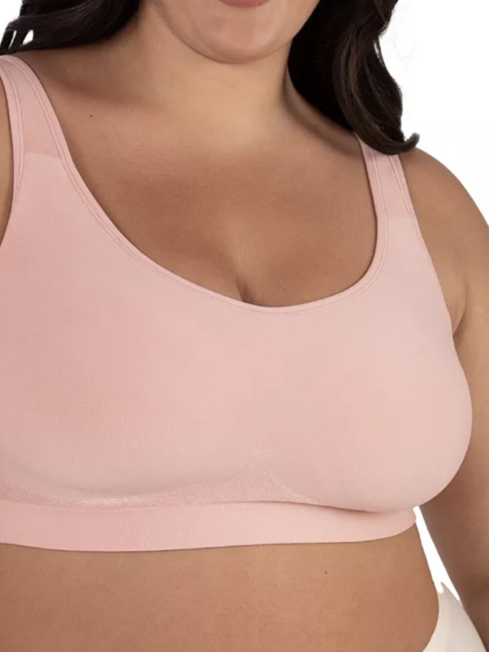 Shapermint Essentials Women's Straps Wireless Comfort Bra 10024 Rose Tan L NWT